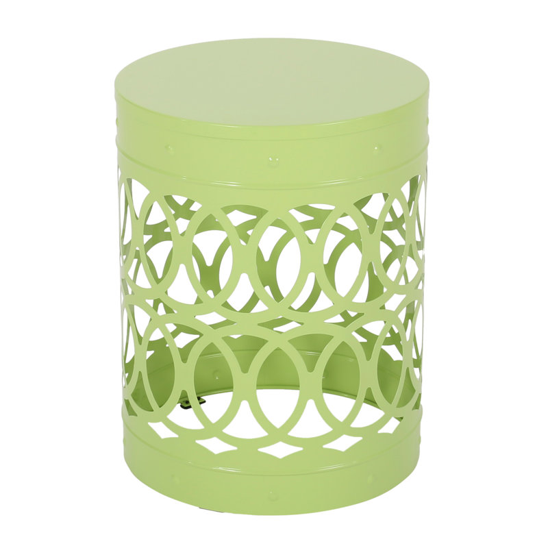Modern Black Outdoor Table - Large With Iron Cut Feature And Durability Metal Side Chic Ornamentation, Green