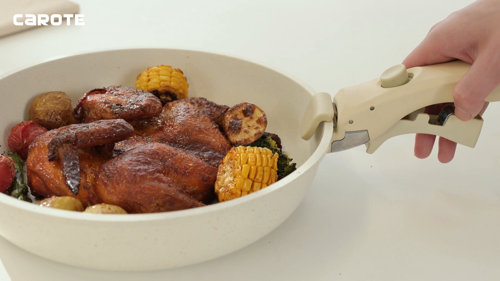 CAROTE 11pcs Detachable Handle Nonstick Cookware Set, Oven Safe