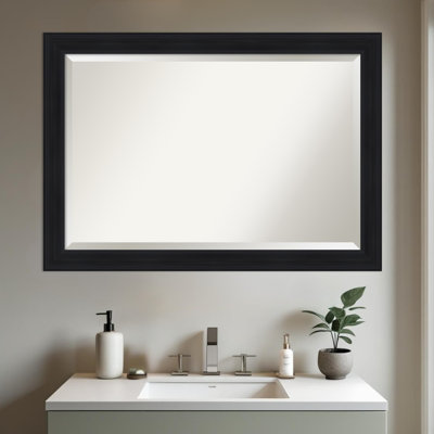 Abbey Black Beveled Framed Bathroom Vanity Wall Mirror