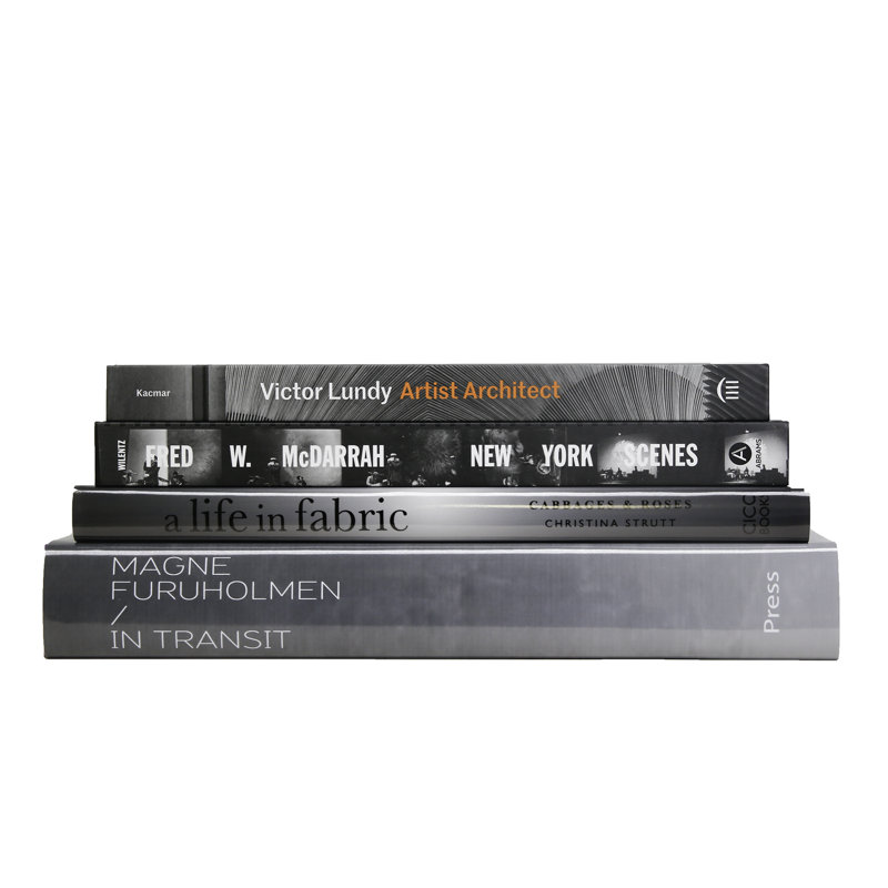 Livres décoratifs - pile de table basse en pierre - 4 livres gris