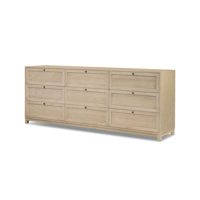 Sonata 9 Drawer 88" W Solid Wood Dresser