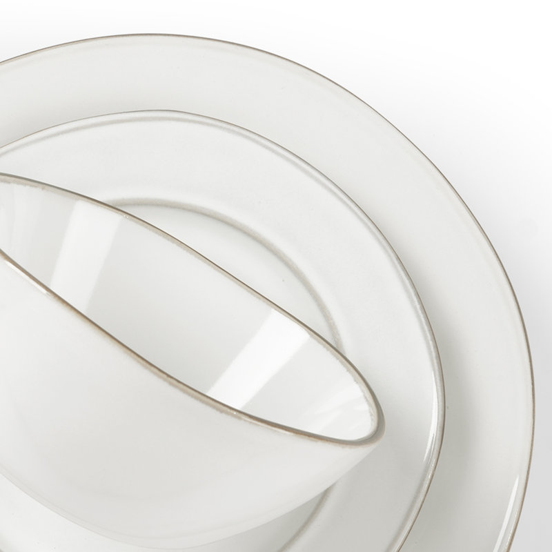Famiware  12 piece Stoneware Dinnerware Set - Service for 4, White