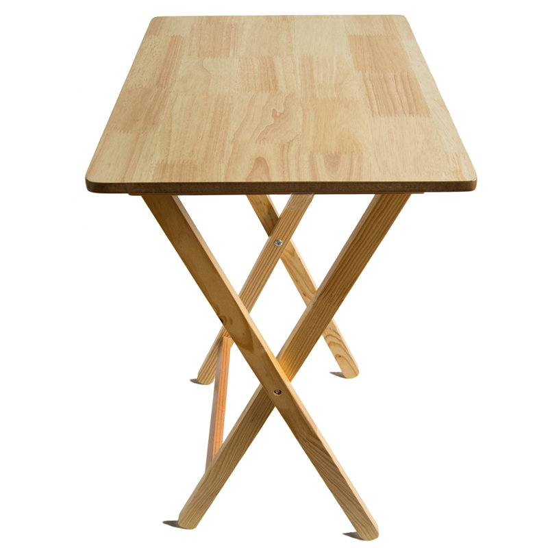 37cm Solid Wood Rectangular Folding Table, Natural