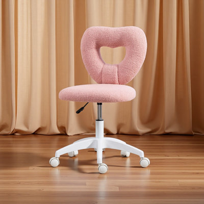 Fauteuil de bureau sans accoudoirs, fauteuil de bureau, fauteuil de coiffeuse en molleton avec roues pivotantes