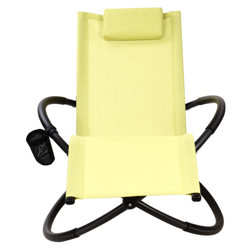 Godmond 74cm Long Single Chaise with Cushions, Yellow