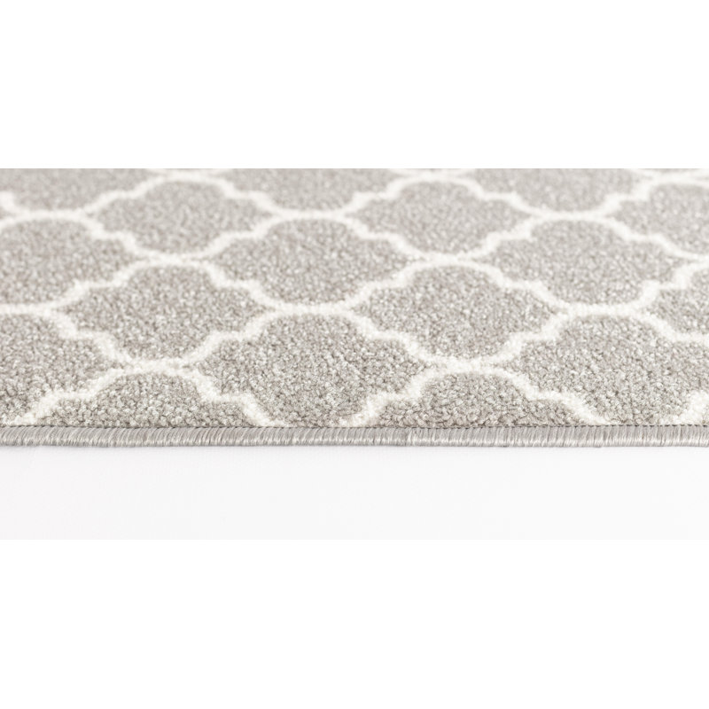 Vasta Non-Slip Geometric Indoor Doormat, 67cm W x 120cm L, Grey