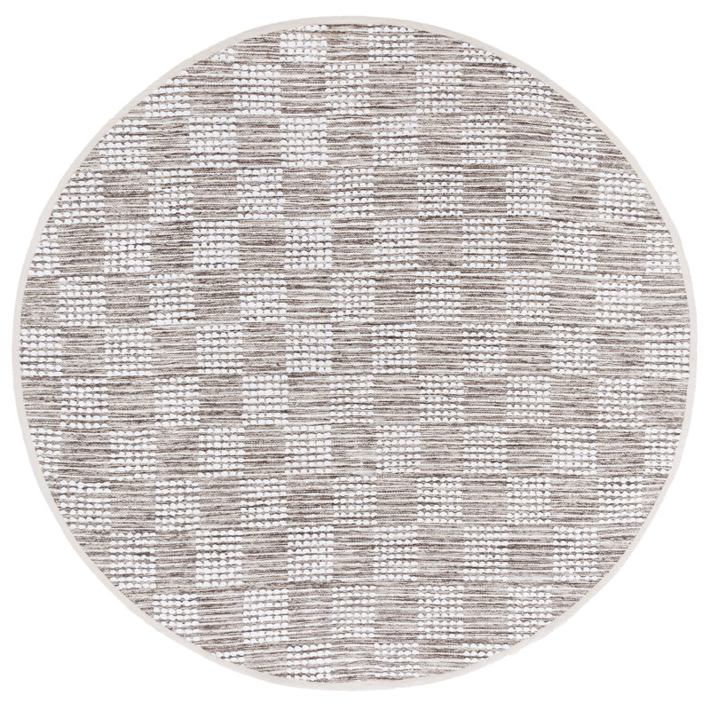 Nayelie 979 Area Rug In Brown / Ivory, Round 6'