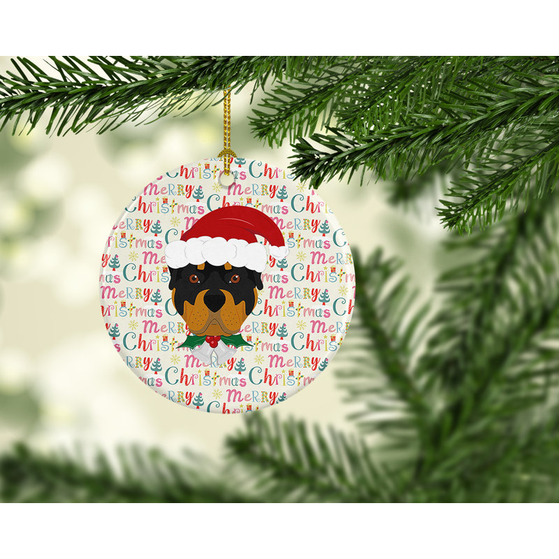 Ornement suspendu Rottweiler Merry Christmas