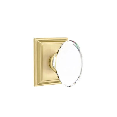 Ensemble de mortaise intérieure Emtek Passage avec rosette Wilshire et bouton de verre Hampton (droit)