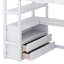 Lit mezzanine avec bureau, tablettes, deux tiroirs intégrés et escalier de rangement-391018238-376553660