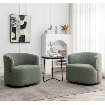 Jalena Upholstered Swivel Barrel Chair
