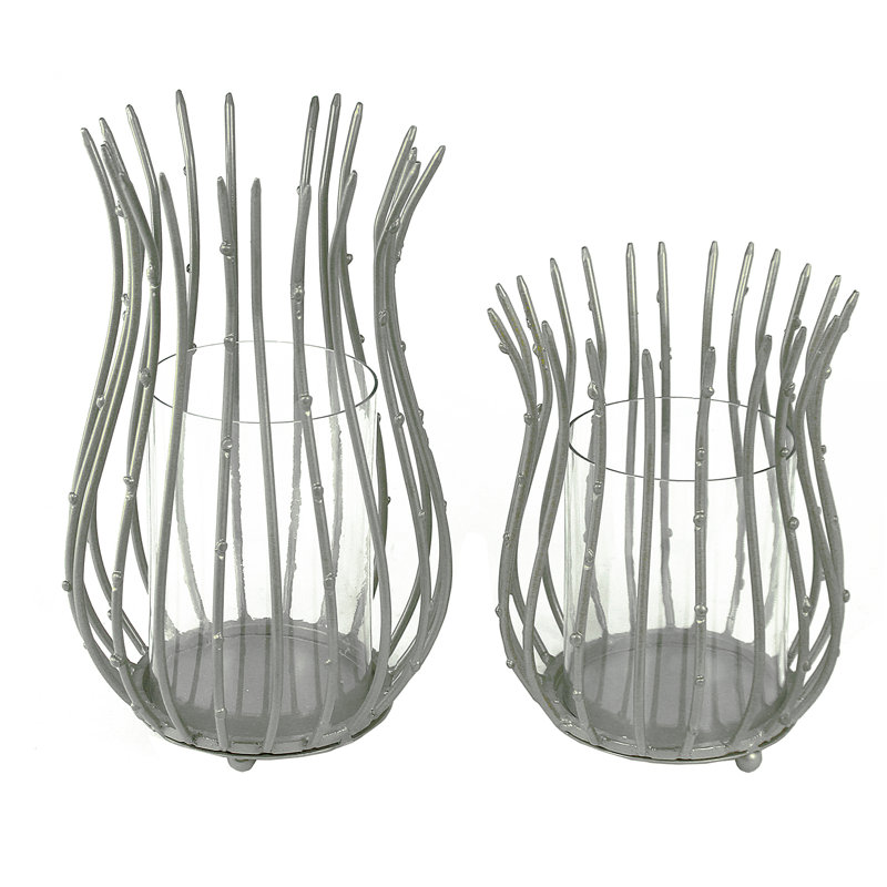 11.02'' H Metal Tabletop Votive Holder, Silver