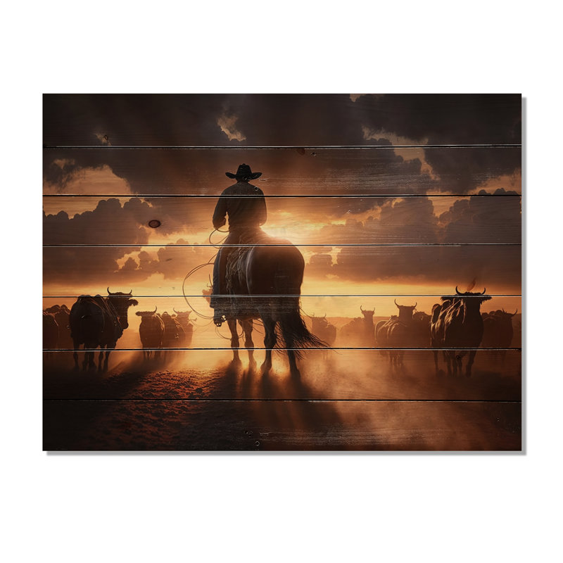 " WrAngler In Sunset IV ", 24'' H x 32'' W x 0.78'' D
