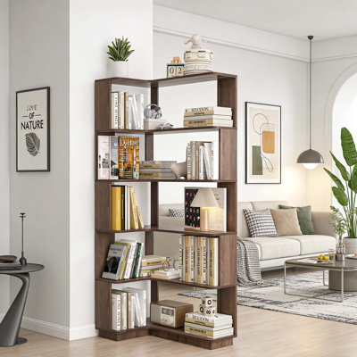 5-Tier L-Shaped Corner Bookshelf for Efficient Storage