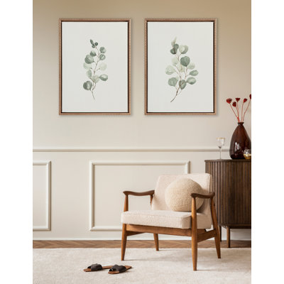 Eucalyptus 4a and Eucalyptus 4b by Maja Mitrovic of Makes My Day Happy Framed Canvas Wall Art Set