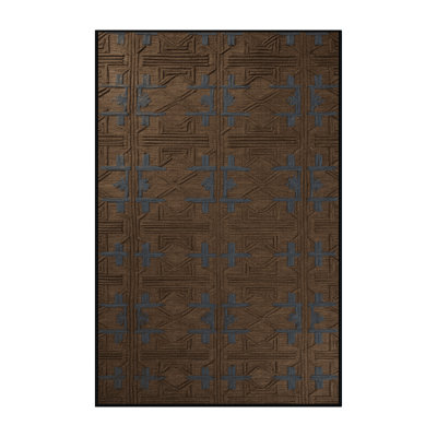 Tapis brun treillis lavable à la machine