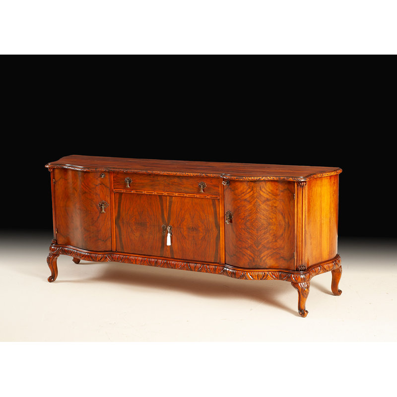 Original Italian Antique Serpentine Buffet