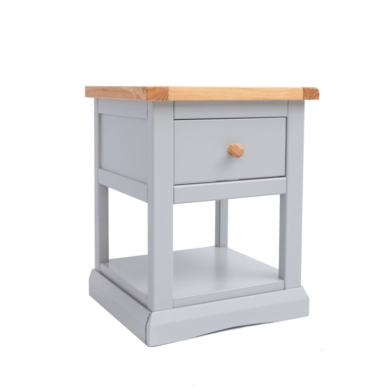 Dania 45 cm W Bedside Table, Grey/Oak
