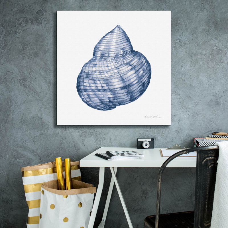Toile épique Graffiti «Shells 4 Blue and White» par Kathleen Parr, 37 po x 37 po, H 26 po x l 26 po x P 1,5 po