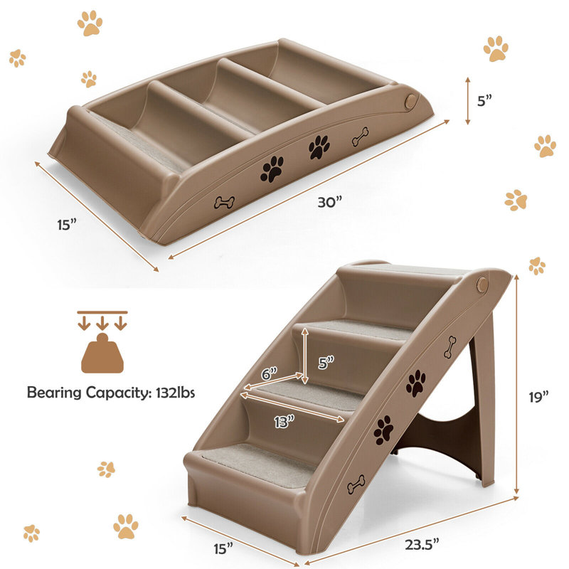 Friedlaender Collapsible Stairs With 4 Steps, Coffee