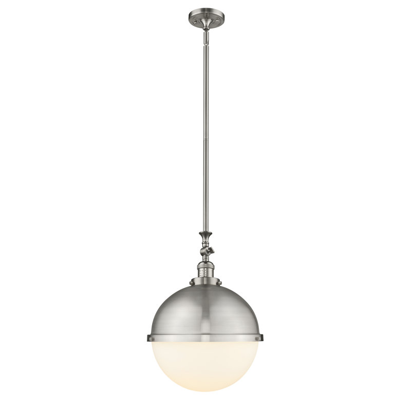 Luminaire suspendu simple à 1 lumière Arjola, Nickel satiné brossé
