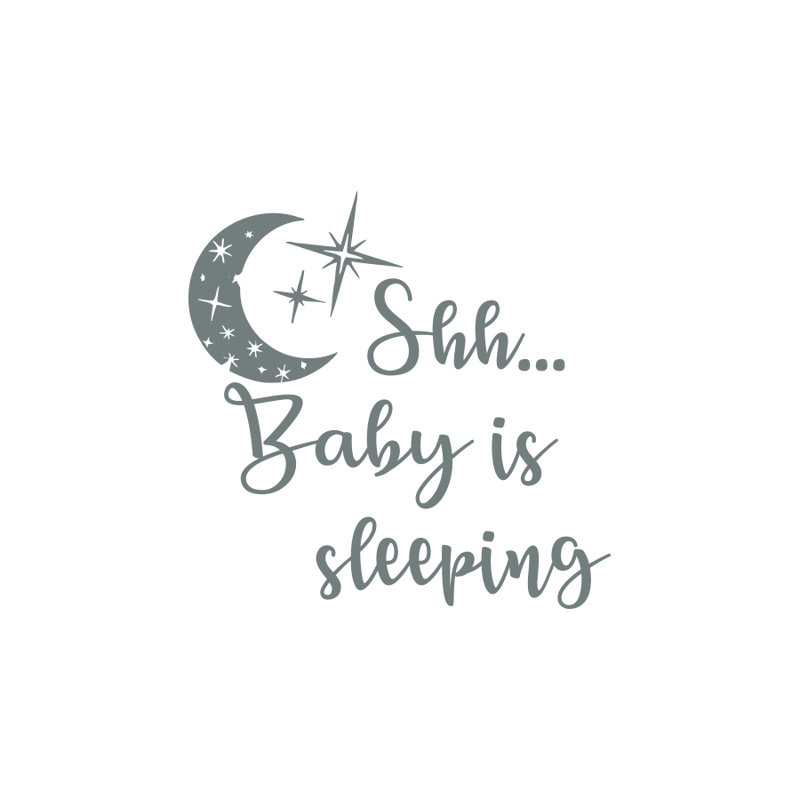 Shh... décalcomanie murale "baby is sleep" Bedell, Gris