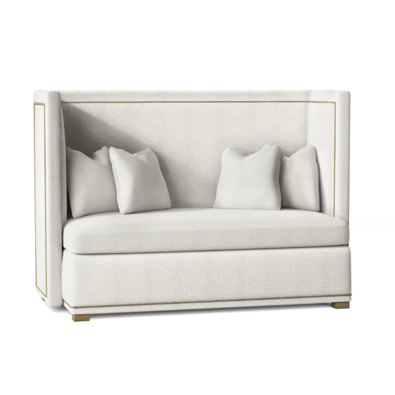 Marcourt Upholstered 73'' Banquette, Bright Brass, Antique Gold, White 5555-000