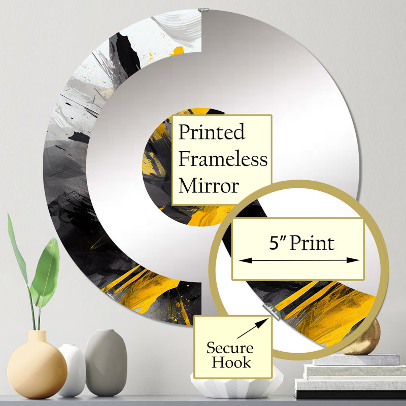 Ozment - Miroir mural demi-cercle, 23,6 po x 23,6 po