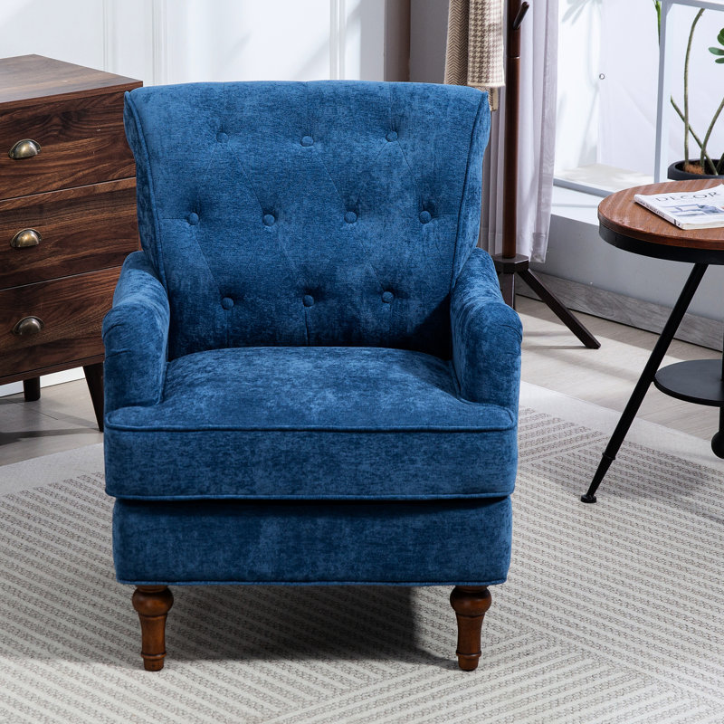 Fauteuil d'appoint de chambre à coucher bleu, matériau, supporte les charges lourdes modernes et confortables en mousse haute, s'adapte aux espaces