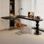 Bureau en bois massif en forme de L noir + bureau en acrylique-1577908191-1577908187