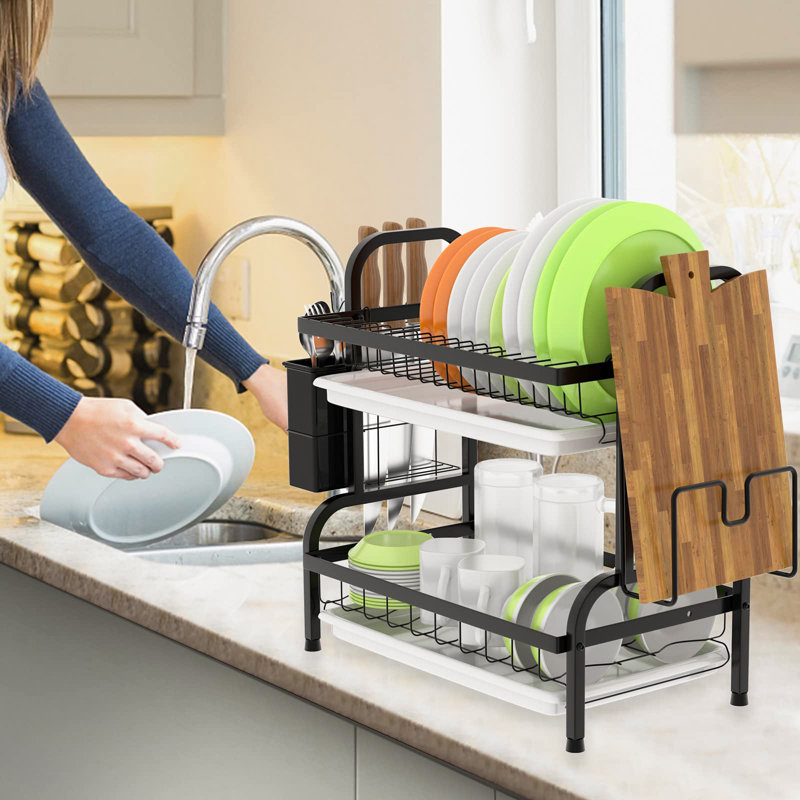 Willsbridge Adjustable Stainless Steel Two Tier Dish Rack