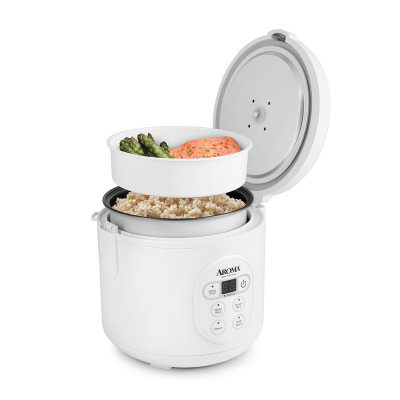AROMA Digital Rice Cooker, 4-Cup (Uncooked) / 8-Cup (Cooked), Steamer, Grain Cooker, 2 Qt, ARC-914D
