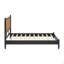 Queen Size Platform Bed Frame with Rattan Headboard, Wicker Bed with Wooden Slats Support,Boho Coastal Style, No Box Spring Needed, Black-133674046-133674044