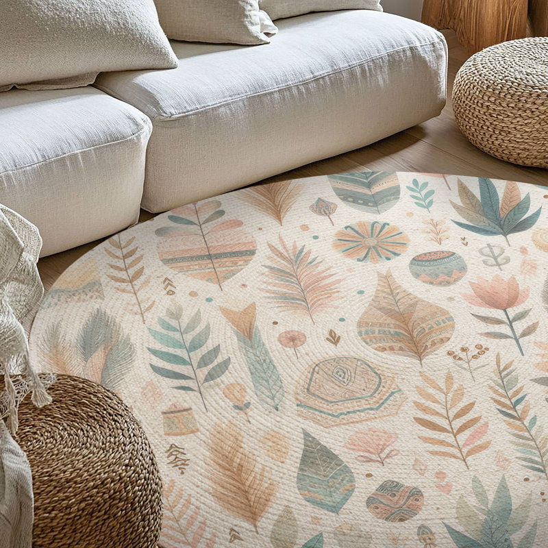 Tapis tressé Boho Breeze Tones, Rond 5 pi