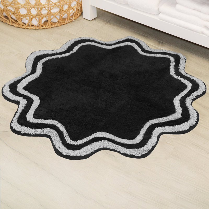 Tapis pour salle de bain Dobrinka, Noir, 30 po (rond)