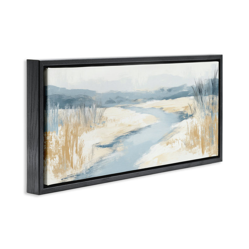 Cadre flottant Minimalist River Horizon, design par Irena Orlov, H 11 po x l 25 po, Cadre flottant noir de jais