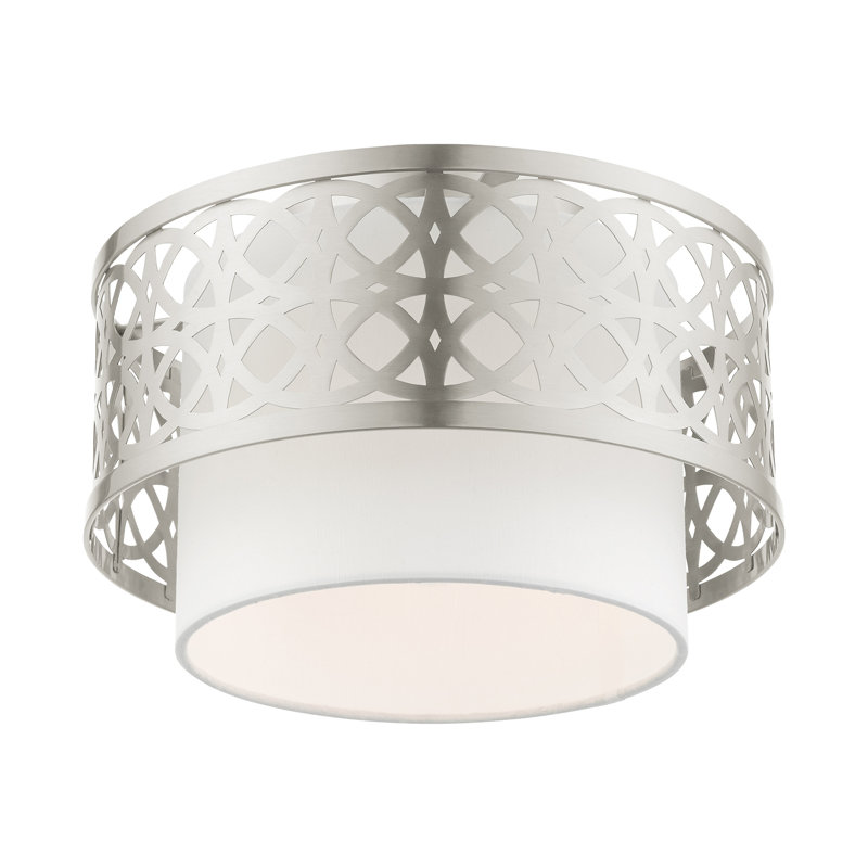 Plafonnier encastré 1 lumière 12 po Eraman, Nickel brossé