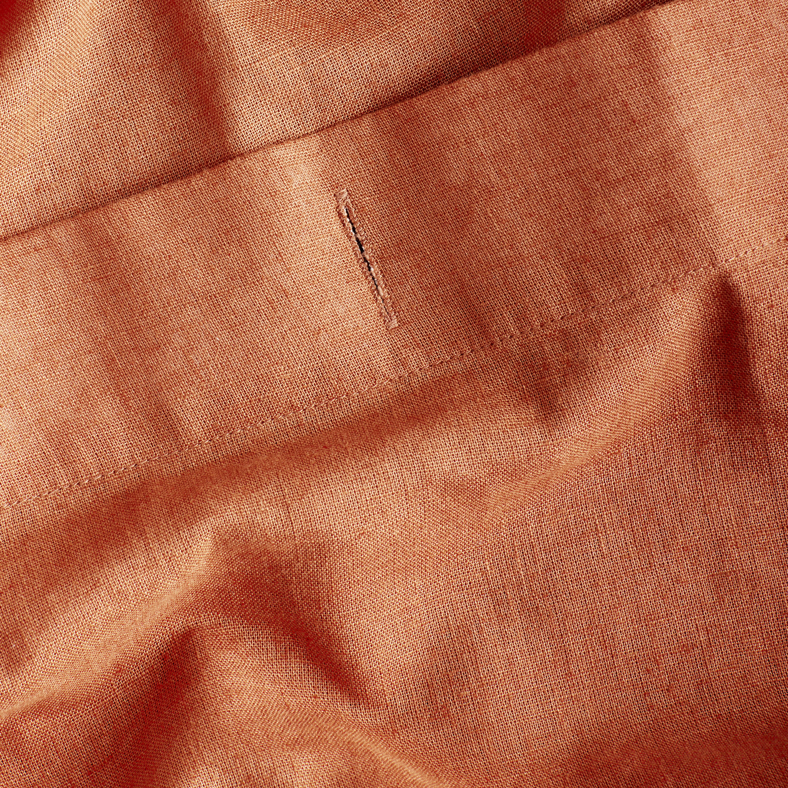Jeffen Linen Blend Shower Curtain, Rust