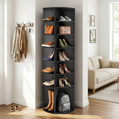 7-Tier 360° Rotating WPC Shoe Rack 72.4" Height