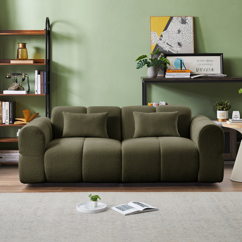 Misasi Upholstered 80.3'' Sofa, Olive Green