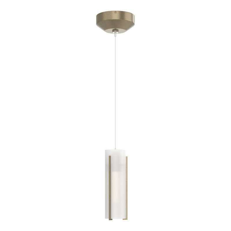Exos 1 - Light Single Cylinder Pendant, Opal, Soft Gold
