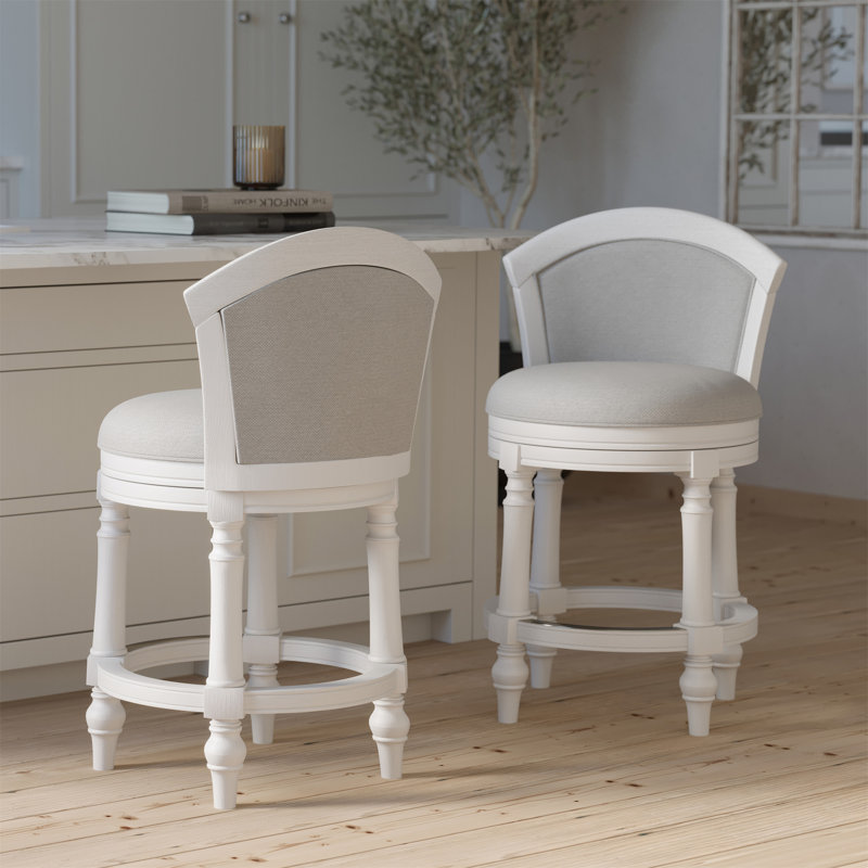 Tabouret de bar 26 po Emily, Blanc, Tabouret de comptoir (siège d'une hauteur de 26 p