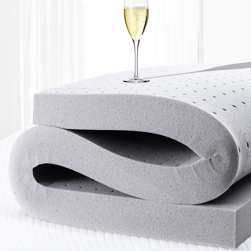 2 pouces de mousse viscoélastique imprégnée de gel pour très grand lit, - nous, adoucissant les matelas fermes et favorisant la sécheresse du matelas avec un sommeil plus frais