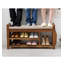 Range-chaussures en bambou avec tiroirs et tablettes