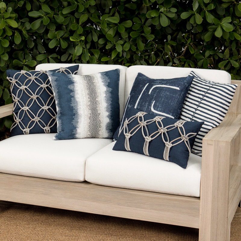 Denim Coordinated Set of 5 Indoor & Outdoor Throw Pillows, 5