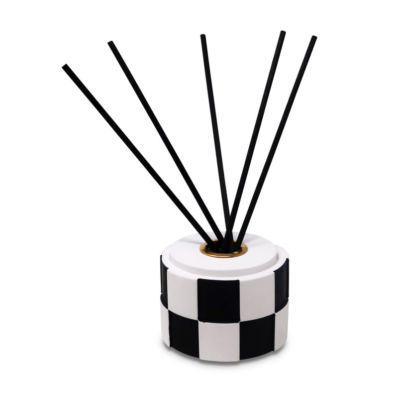 Black and White Checked Reed Diffuser