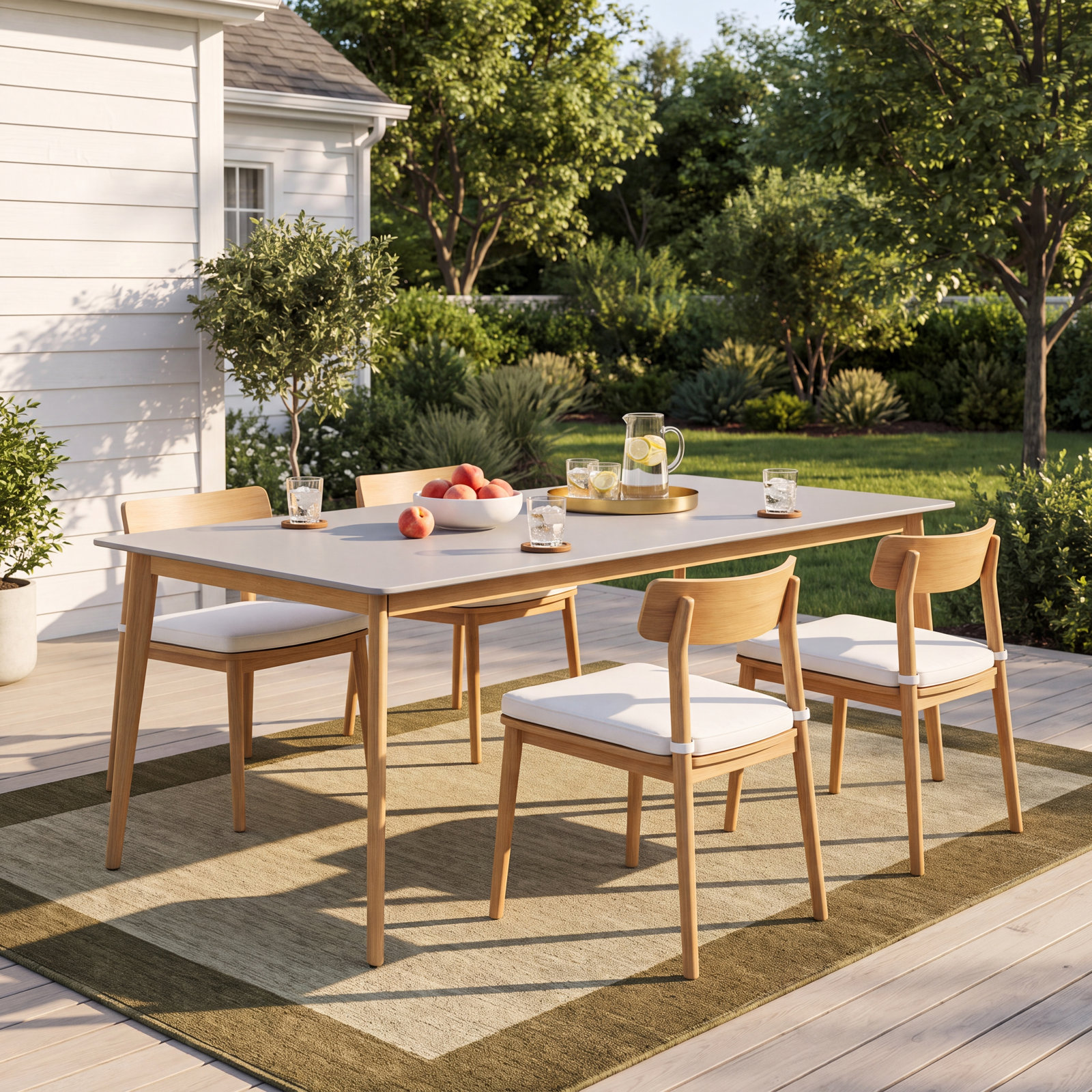 Cadon 75'' Plastic / Acrylic Outdoor Dining Table