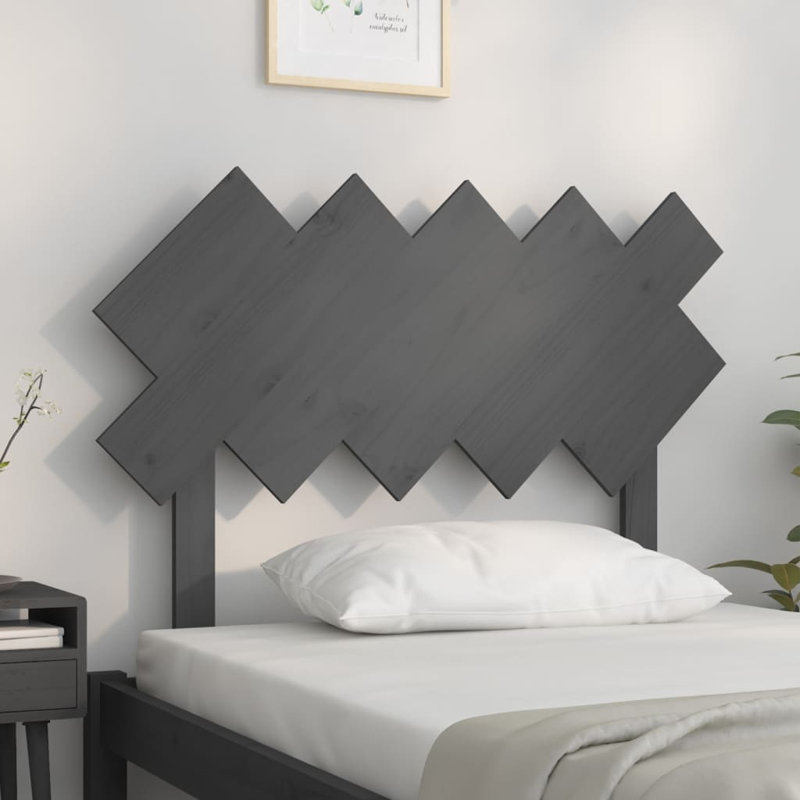 Jitske Solid Wood Headboard, Grey