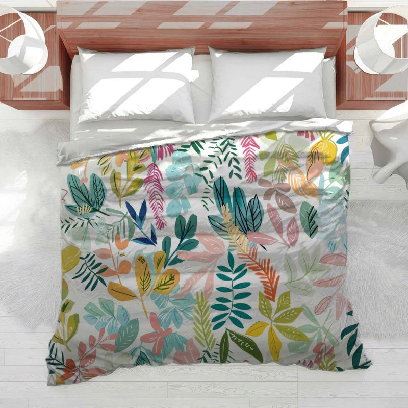 Tropical Mix Microfiber Duvet Cover, Twin Duvet Cover