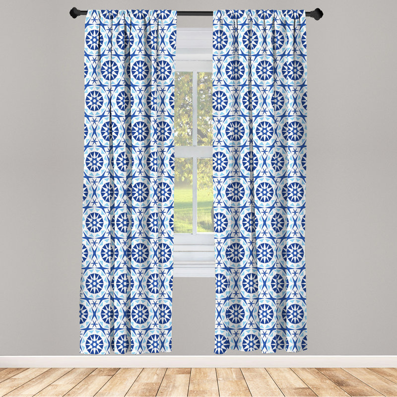 Mandala Floral Semi-Sheer Rod Pocket Sliding Panel, 28" x 84"